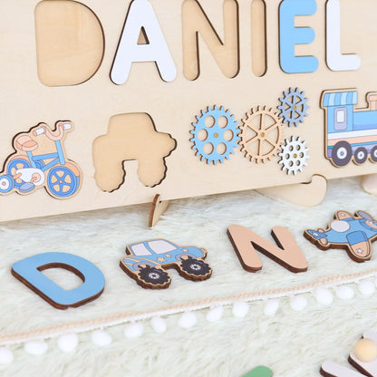 Montessori Busy Board | Personalized Birthday Gift | 1st Birthday Baby Boy Gifts Puzzle Sensory Wooden Toys First Christmas Gift for Kids