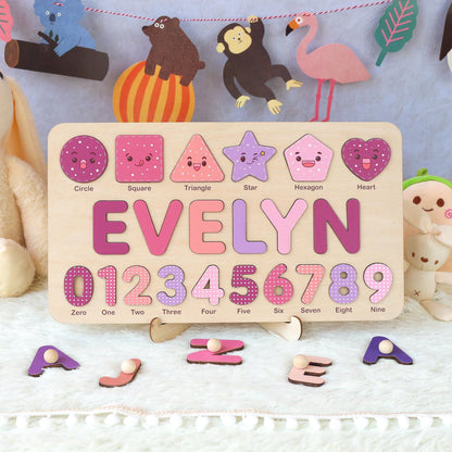 Personalized Name Puzzle | New Baby Gifts | First Christmas Gifts | 1st Birthday Gifts | Montessori Toys | Baby Shower Gifts