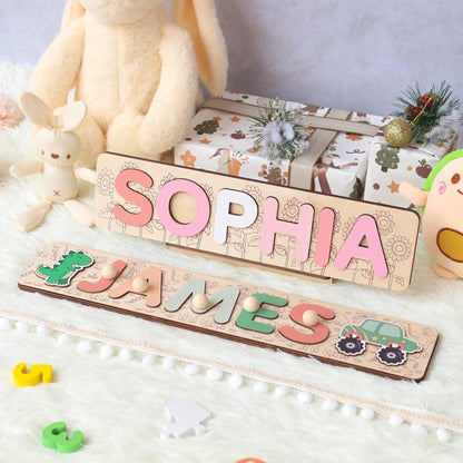 Personalized Name Puzzle Girl | First Christmas Gifts For Toddlers | 1st Birthday Gifts | Montessori Toys | Baby Shower Gifts