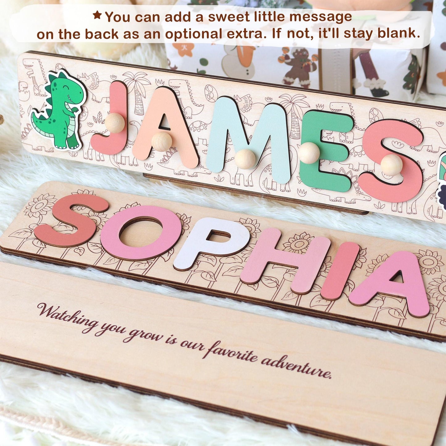 Personalized Name Puzzle Boy | First Christmas Gifts For Toddlers | 1st Birthday Gifts | Montessori Toys | Baby Shower Gifts