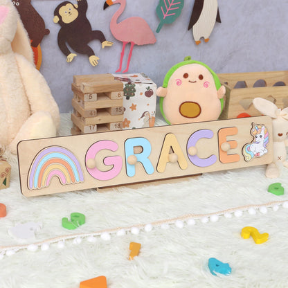 Personalized Name Puzzle | First Christmas Gifts For Toddlers | 1st Birthday Gifts | Montessori Toys | Baby Shower Gifts