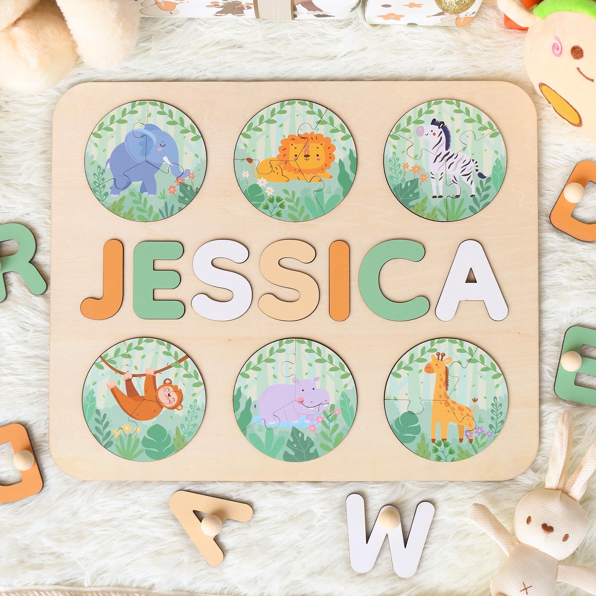 Personalized Name Puzzle: Montessori Toy, Nursery Decor