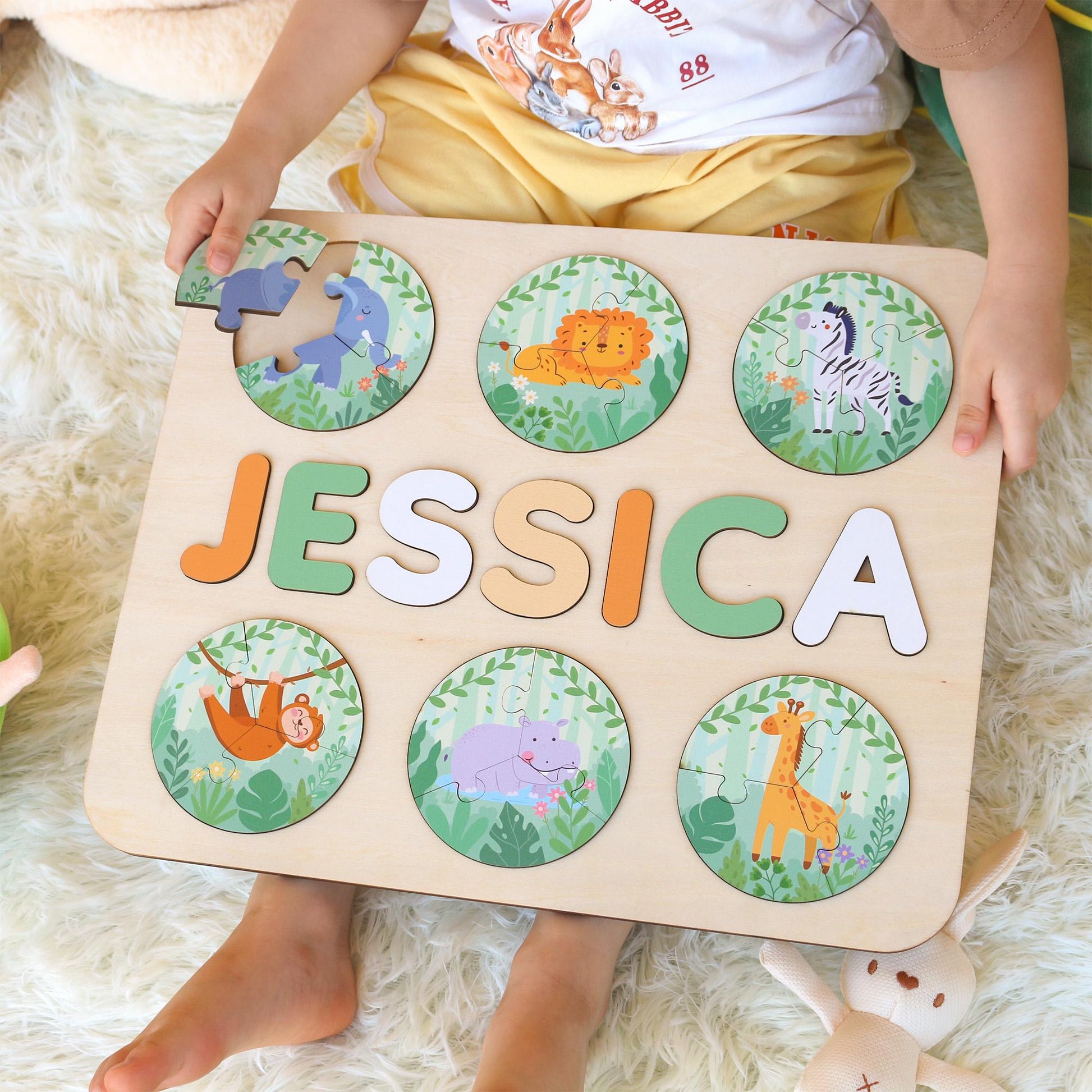 Personalized Name Puzzle: Montessori Toy, Nursery Decor