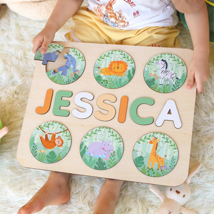 Personalized Name Puzzle: Montessori Toy, Nursery Decor