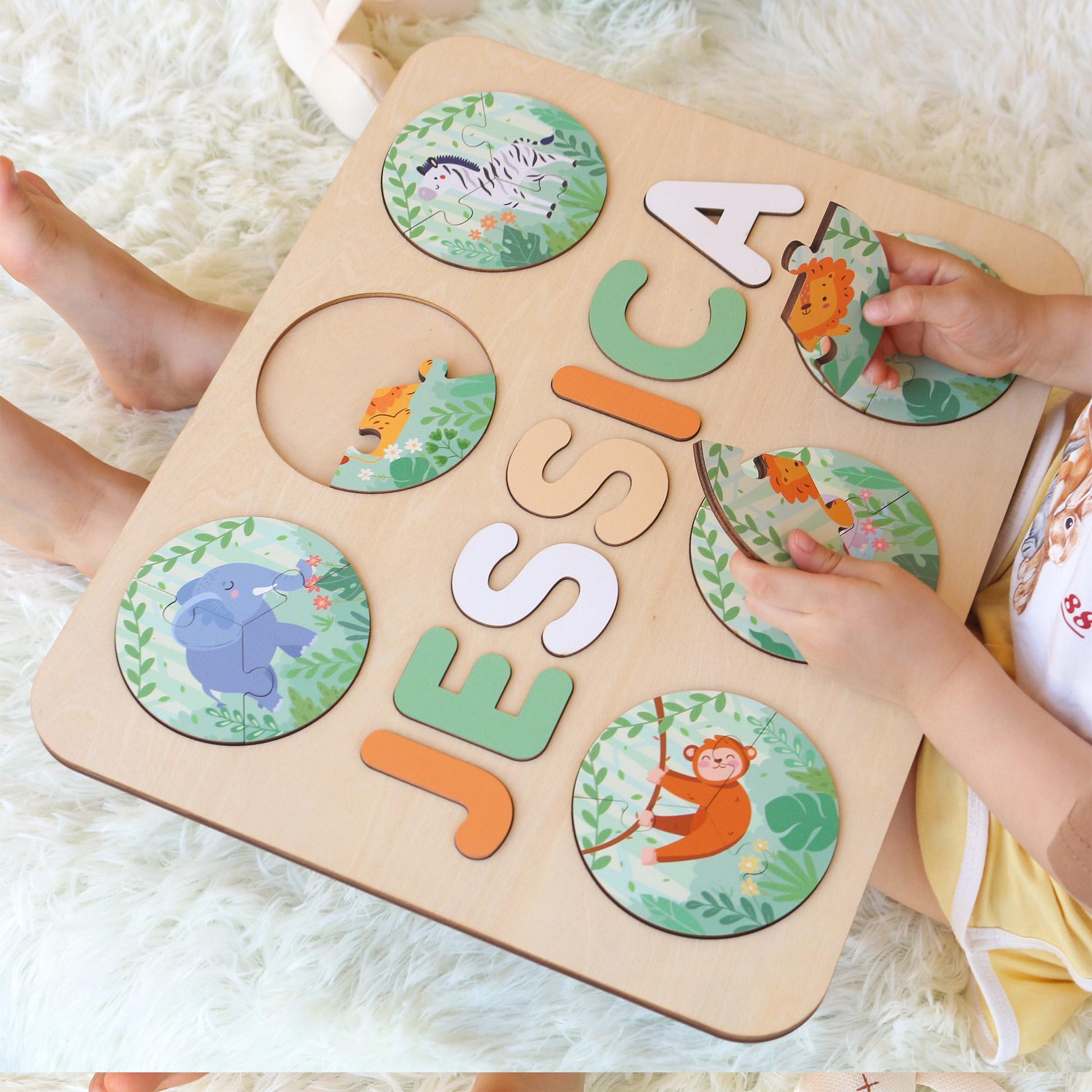 Personalized Name Puzzle: Montessori Toy, Nursery Decor