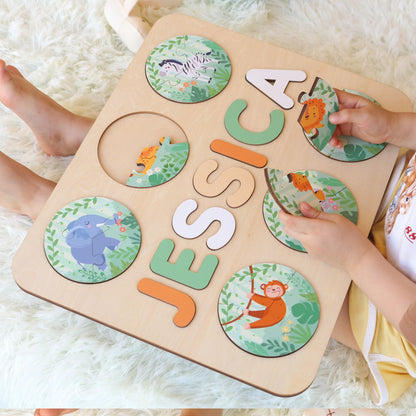 Personalized Name Puzzle: Montessori Toy, Nursery Decor