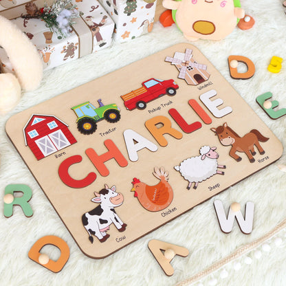 Personalized Name Puzzle for Kids | New Baby Gifts | 1st Birthday Gift | Montessori Toys Gift For Toddlers | Baby Shower Gift