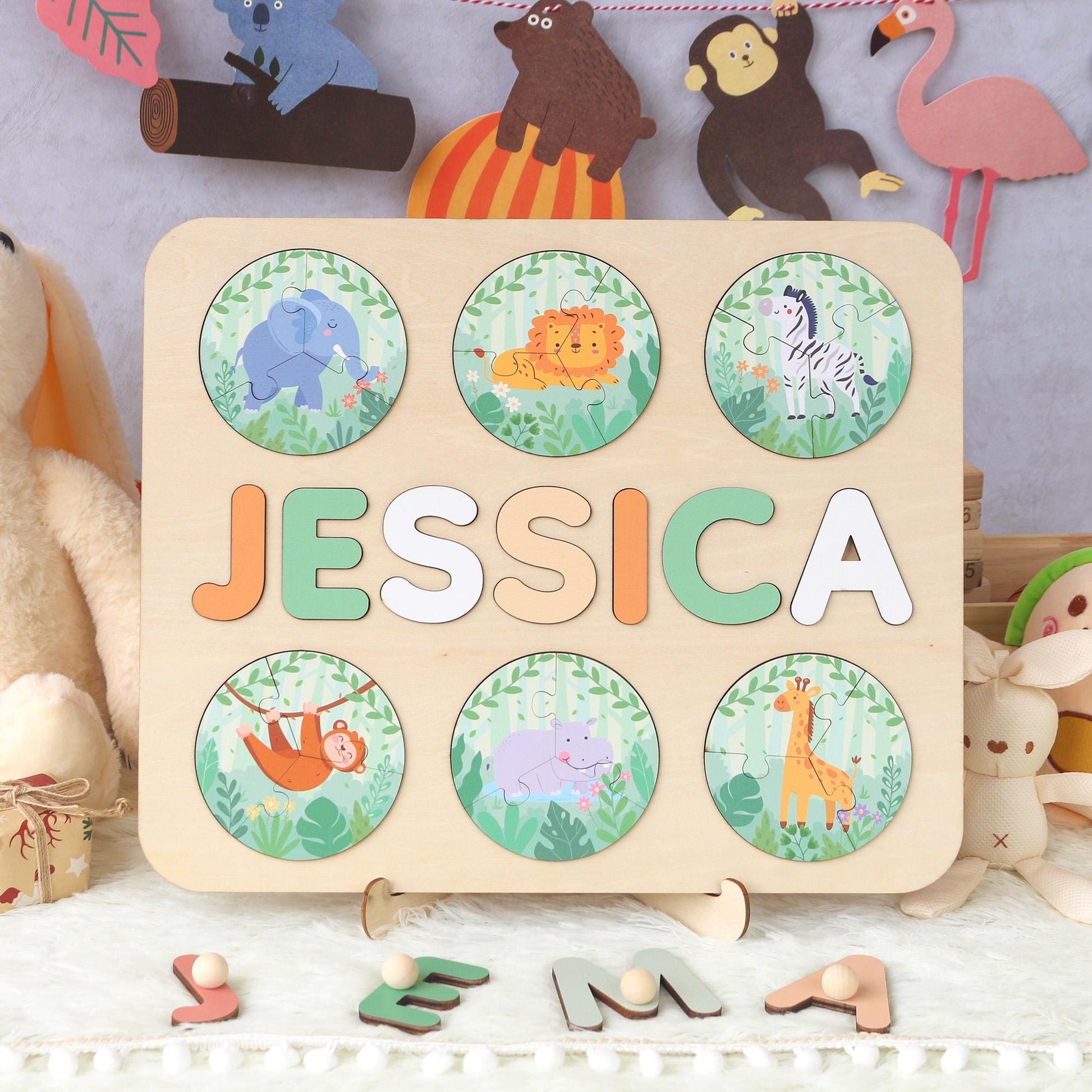 Personalized Name Puzzle: Montessori Toy, Nursery Decor