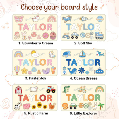 Montessori Busy Board | Personalized Birthday Gift | 1st Birthday Baby Girl Gifts Puzzle Sensory Wooden Toys First Christmas Gift for Kids