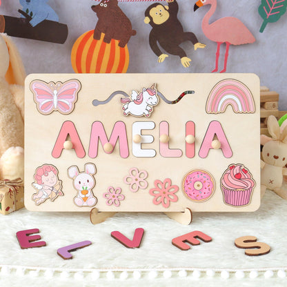 Montessori Busy Board | Personalized Birthday Gift | 1st Birthday Baby Girl Gifts Puzzle Sensory Wooden Toys First Christmas Gift for Kids
