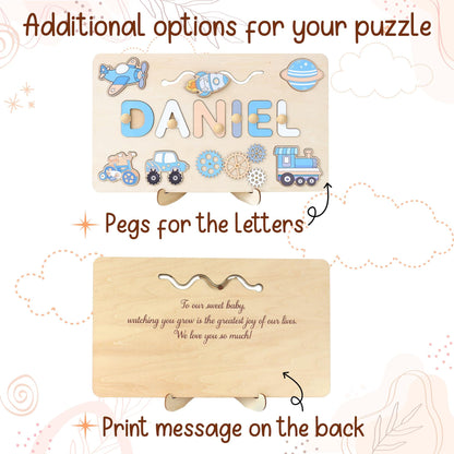 Personalized Montessori Busy Board: Sensory Puzzle Toy, First Birthday Gift