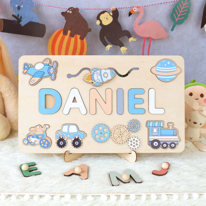 Montessori Busy Board | Personalized Birthday Gift | 1st Birthday Baby Boy Gifts Puzzle Sensory Wooden Toys First Christmas Gift for Kids