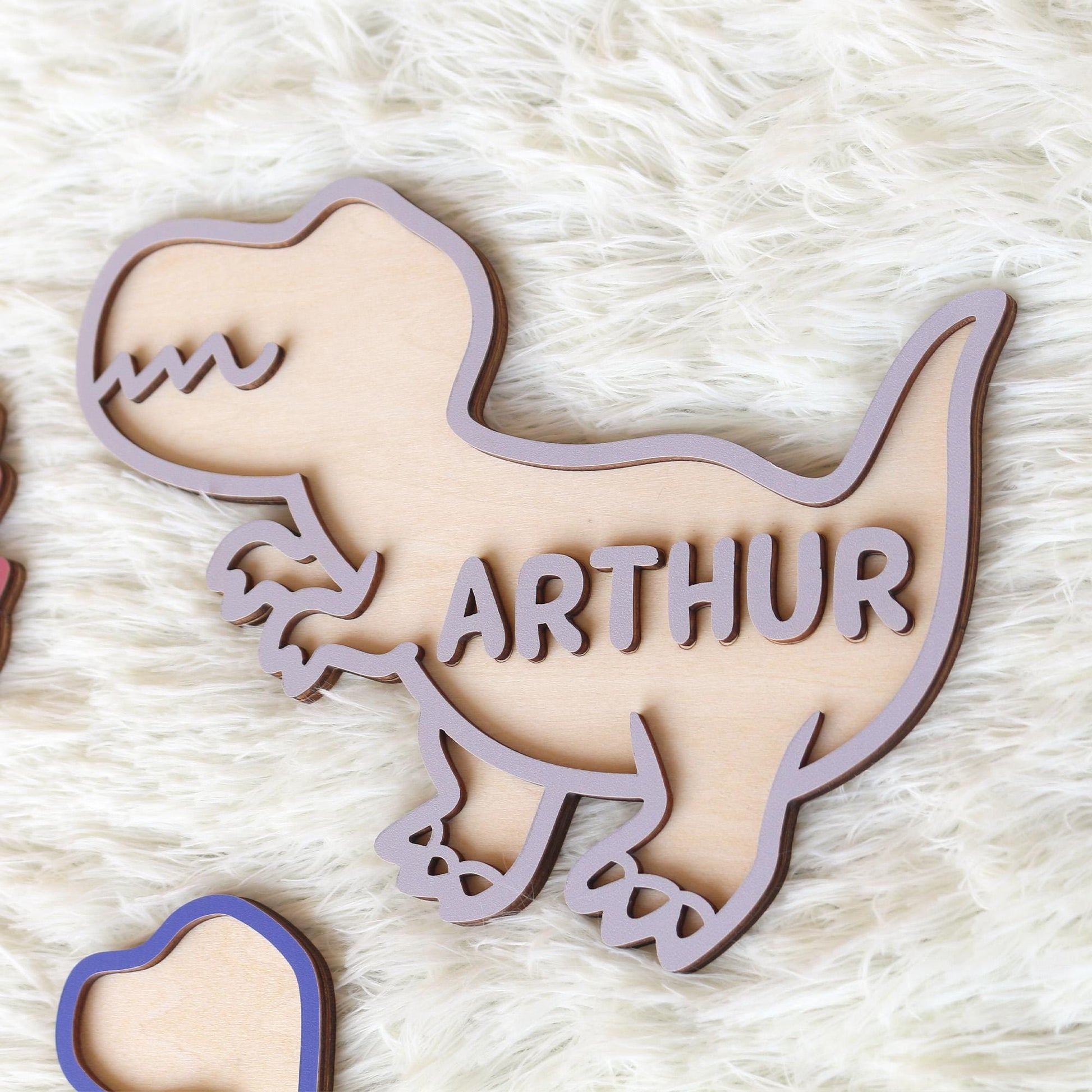 Dinosaur Door Sign - Personalised Wooden Letters - Baby Boy Name Sign - Boy Nursery Decor - Dinosaur Wood Sign Wall Art - Baby Shower Gift