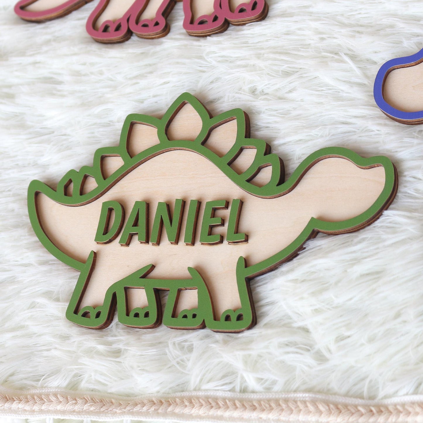 Dinosaur Door Sign - Personalised Wooden Letters - Baby Boy Name Sign - Boy Nursery Decor - Dinosaur Wood Sign Wall Art - Baby Shower Gift