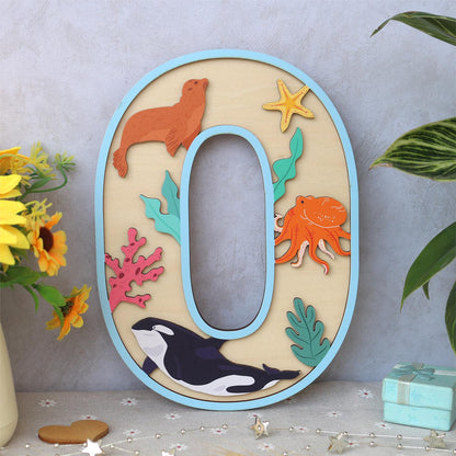 Personalized Ocean Name Sign: 3D Wooden Nursery Decor